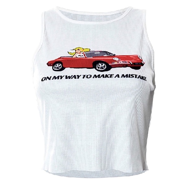 Convertible Graphic Ribbed Tank Top - Picture 3 of 6